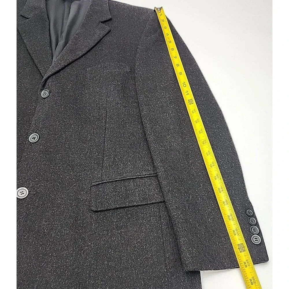 Andrew Fezza Blazer Sport Coat Jacket Wool Silk Cashmere Gray Sz 42R Men Carver